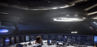Area Man Who Flies 17 Accounts Still Can’t Win 1-V-1 Fight Exhausted multiboxer surrounded by 20+ monitors in futuristic command center